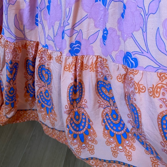 Petal & Pup Pink and Blue Floral Midi Dress - Picture 3 of 10